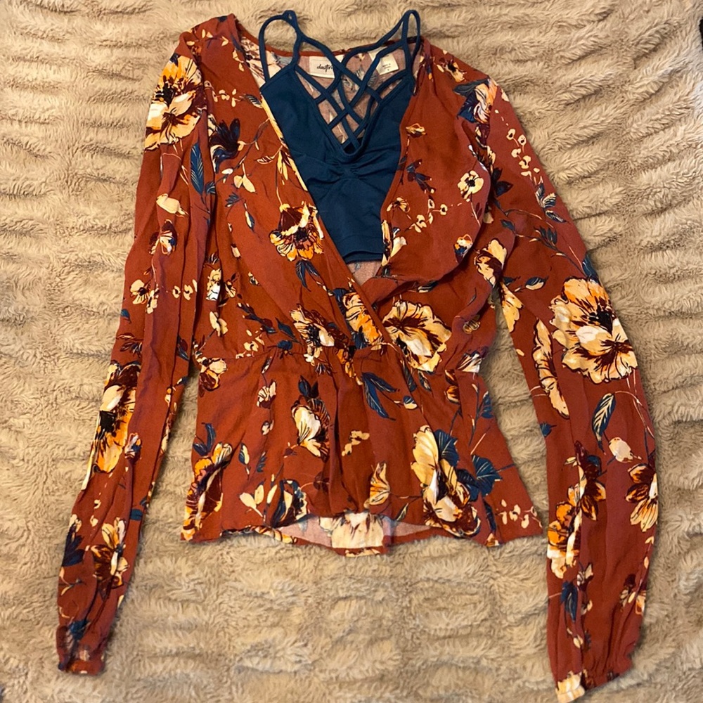 Womens blouse with bralette